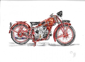 moto cycle moto guzzi acquarello acquerello moto water color watercolors (1)